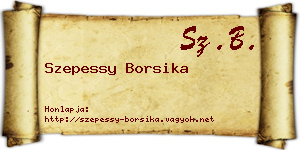 Szepessy Borsika névjegykártya